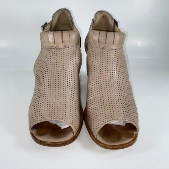 Paul Green 5154 6.5 Leather Mesh Taupe Heeled Boot - Picture 7 of 12